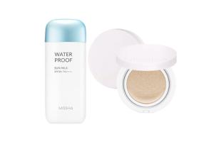 MISSHA All-Around Safe Block Waterproof Sun Milk SPF 50+/PA++++ - 70ml (1ea) + Magic Cushion Cover Lasting - 15g (SPF50+... MISSHA All-Around Safe Block Waterproof Sun Milk SPF 50+/PA++++ - 70ml (1ea) + Magic Cushion Cover Lasting - 15g (SPF50+...