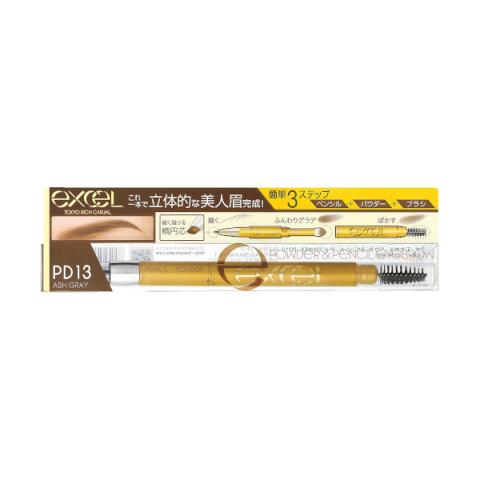 EXCEL - Powder & Pencil Eyebrow EX - 0.4g - PD13 Ash Gray
