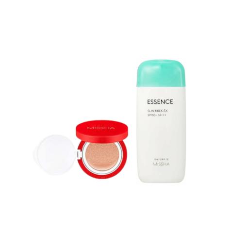 MISSHA - All Around Safe Block Essence Sun Milk EX - 70ml (SPF50+ PA+++) X MISSHA - Velvet Finish Cushion SPF50+ PA+++ - 15g - 23 MISSHA - All Around Safe Block Essence Sun Milk EX - 70ml (SPF50+ PA+++) X MISSHA - Velvet Finish Cushion SPF50+ PA+++ - 15g - 23