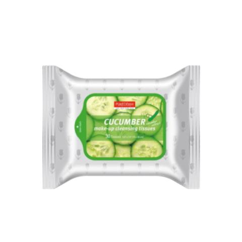PUREDERM - Tissus démaquillants naturels - Cucumber - 30pièce